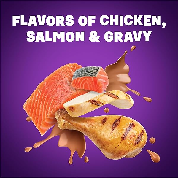 PURINA FRISKIES DRY CAT FOOD GRAVY SWIRL’D WITH FLAVORS OF CHICKEN, SALMON AND GRAVY – 3.15 LB. BAG