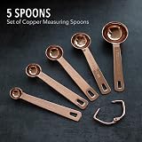 GOOD FOR YOU Copper Plated Stainless Steel Measuring Cups and Spoons Set of 9 view 4