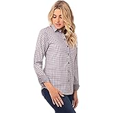 Chef Works Women's Modern Gingham Long Sleeve Dress Shirt