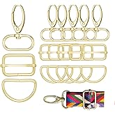 18pcs Gold Swivel Snaps Clasps with D Rings,1 inch Lobster Buckle with Slide Buckles 6Sets Lanyard Snap Hooks for Purse Straps Making Hardware 25mm Adjuster Buckle for Dog Collar DIY Craft Project