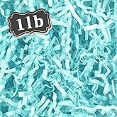 ZEBMOON 1 LB Aqua Cyan Crinkle Cut Paper Shred Filler Great for Gift Wrapping, Basket Filling, Birthday, Wedding, Halloween, Thanksgiving, Christmas Day, New Year Party Decorations Filling Supplies
