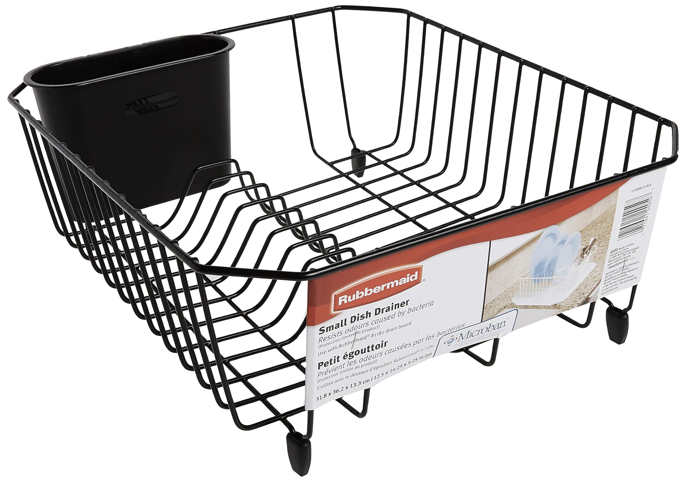 Rubbermaid Dish Drainer Small, Black 24959-7