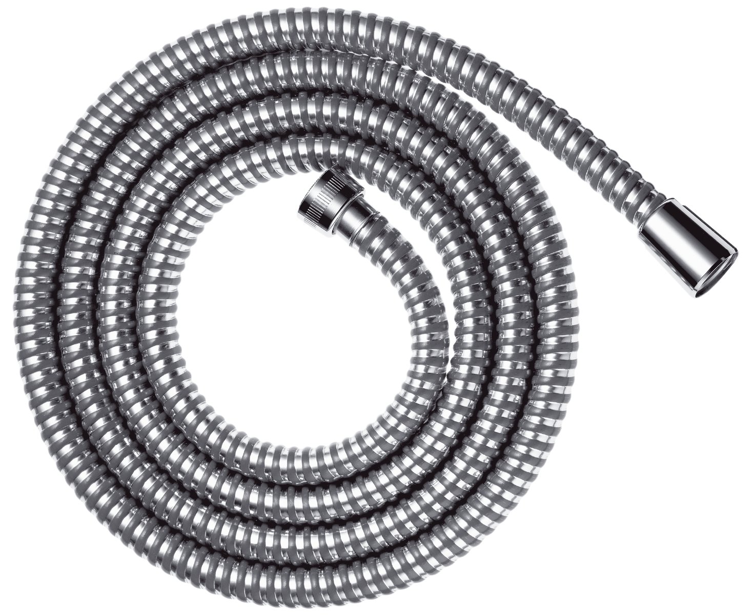 hansgrohe Metaflex shower hose 1.25 m, anti-kink and flexible, chrome effect coil wrap 28262000