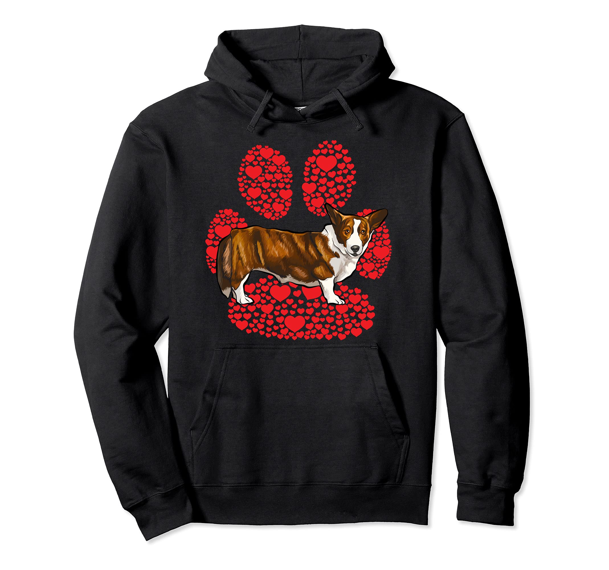 Cardigan Welsh Corgi Valentines Day Dog Love Paw Pullover Hoodie