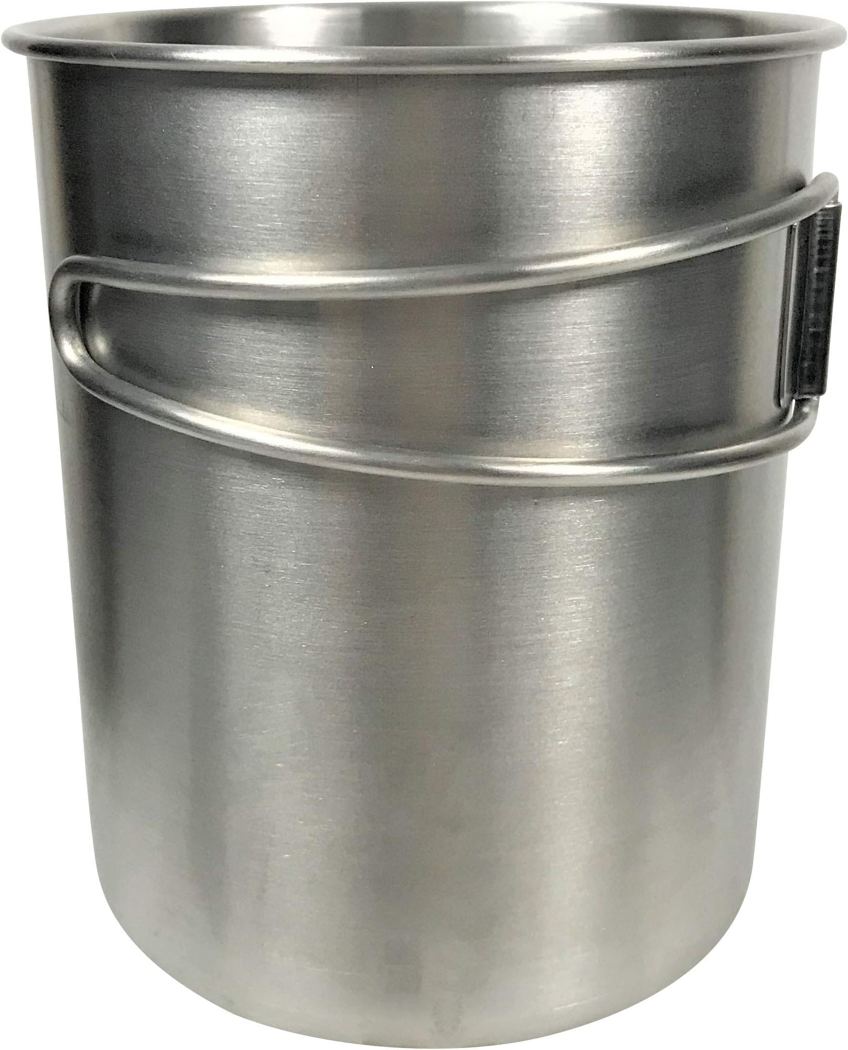 Camping Hiking Outdoor Cup – Stainless Steel with Folding Handles and Inside Measurement Marks, 25 oz