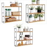SONGMICS Bamboo 3-Tier Shelf Wall Mount/Free Standing White BCB13WN view 7