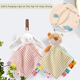 EAQ Baby Comforters with Taggies and Bell 38x38cm Rabbit Pink view 7