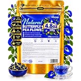WOTIHA Butterfly Pea Flower Tea 4.8 oz (200+ Cups) - Dried Butterfly Pea Flowers Loose Leaf - Blue Tea for Color-Changing Drinks &amp; Natural Food Coloring - Non-GMO, Caffeine-Free, Antioxidant Rich