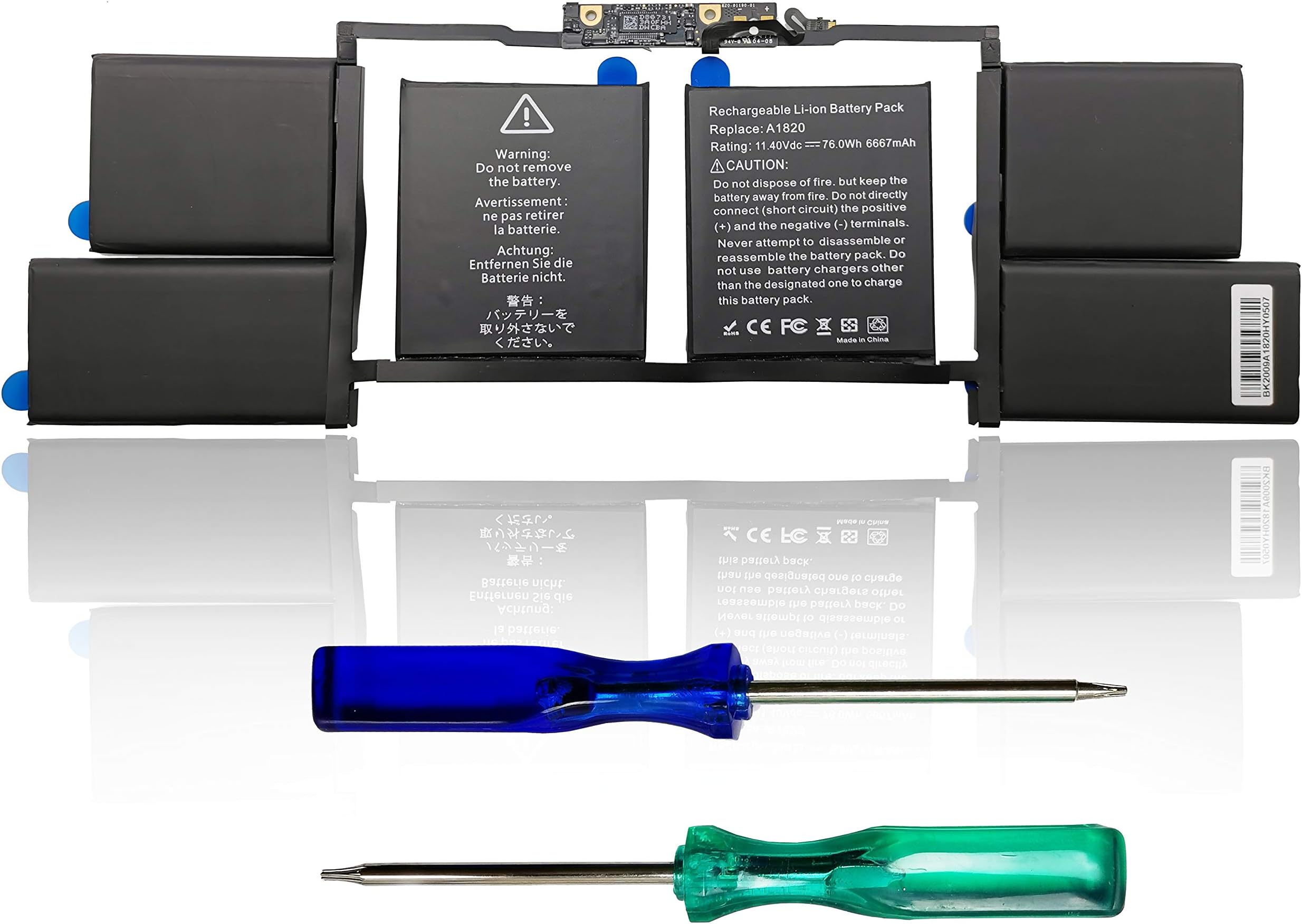 Replacement Battery A1820 for Apple MacBook Pro 15"2016 A1707 MacBook Pro Core i7 2.9 15" Touch/End 2016 MLH32CH / A MLH42CH / A 020-01728 - 11.40V, 6667MAH
