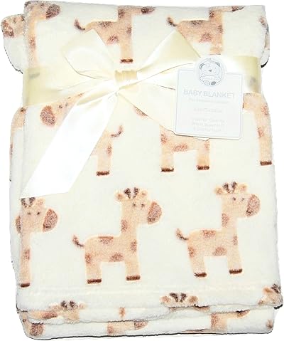 Snuggle Baby Soft Fleece Wrap Blanket 75 x 100 cm Giraffe Pram Cot Crib