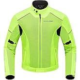 Burjosy Mesh Motorcycle Jacket for Men, Summer Motorbike Biker Jacket, Reflective Lightweight Breathable Riding Jacket
