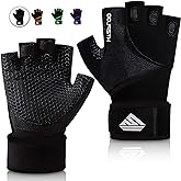 HTZPLOO Workout Gloves Gym Gloves Weight Lifting Gloves for Men Women with Full Palm Pad,Strong Wrist Wraps Support,Enhanced Grip,for Fitness,Training,Weightlifting,Exercise