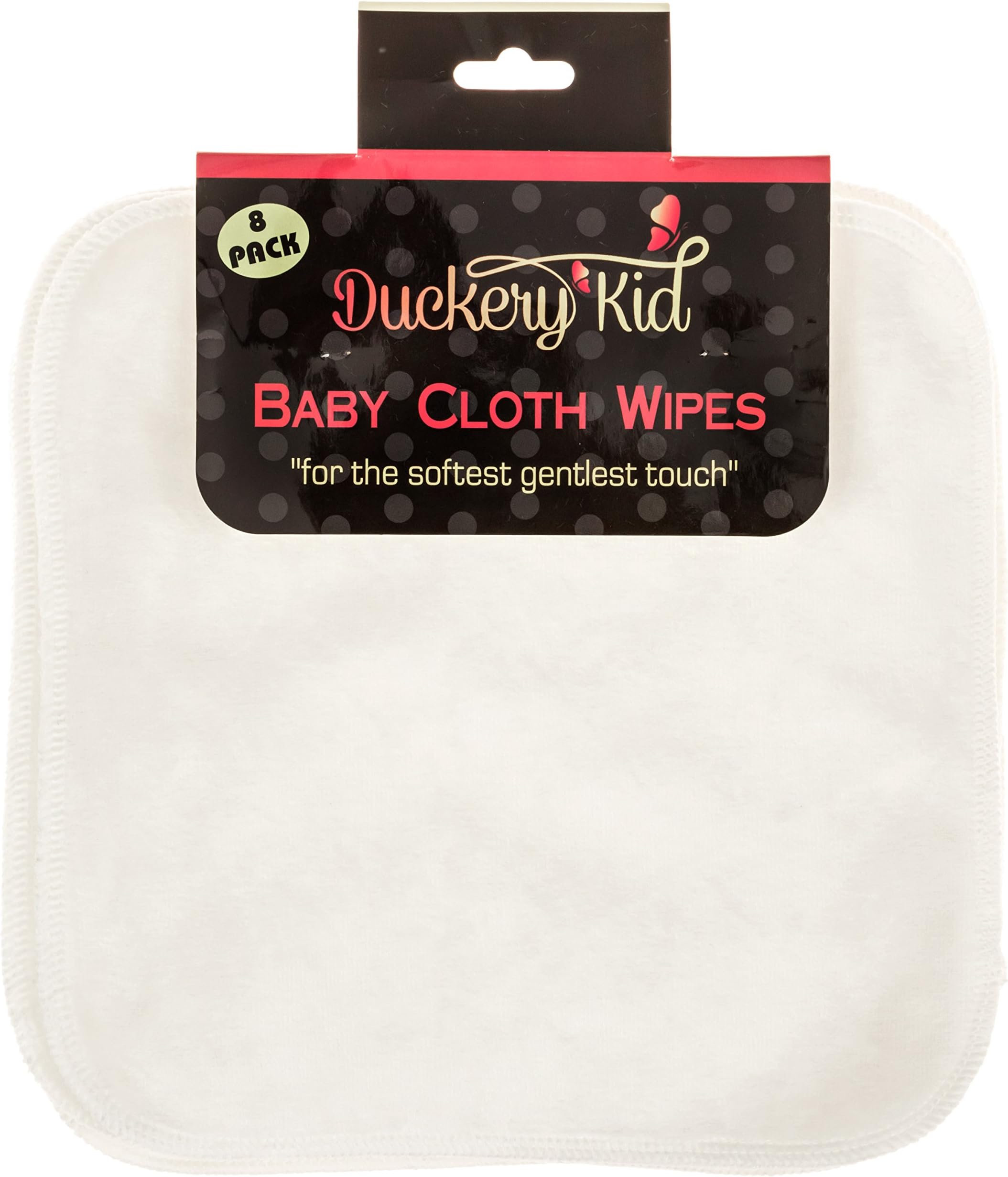 8 Pack Bamboo Baby Washcloths – Cloth Wipes Set By Duckery Kid