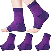 Tarpop 1 Pair Ankle Brace for Kids Compression Ankle Sleeves Adjustable Foot Support Brace Elastic Guard for Children Boys Girls Sports Running Jogging Dance Fitness Gymnastics(Dark Purple,Small)