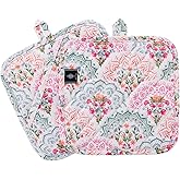 BONTHEE Pot Holders for Kitchen Heat Resistant Hot Pads for Countertops Oven Pot Holders Cotton Potholders for Kitchen Cooking Baking (Mandala)