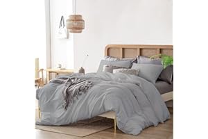 Olivia Rocco Duvet Cover Super King Plus Size 120"" x 120"" Inch, 1000 Thread Count 100% Egyptian Cotton Soft and Breathable 1 Pieces (1 Duvet Cover) Zipper Closure & Corner Ties, Silver Solid