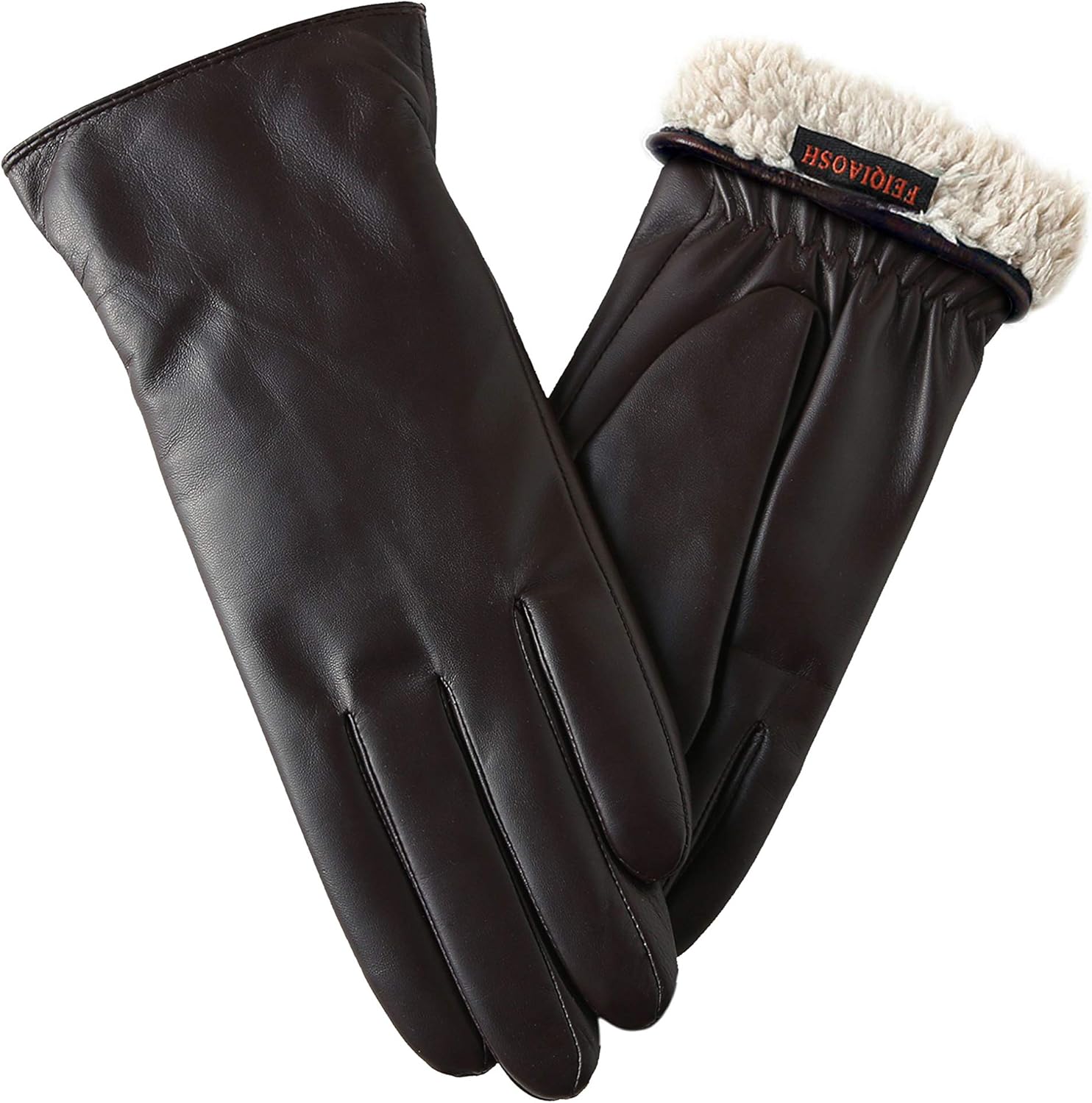Warm Fleece Lining Touchscreen Texting Driving Winter Womens Leather Gloves at  Women’s Clothing store