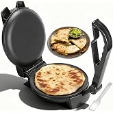 FineMade Compact Roti Maker, 8'' Electric Tortilla Maker Machine, Maquina Para Hacer Tortillas, Crepe Maker,Electric Tortilla Press, Prensa Para Tortillas, Recipe Included, Black