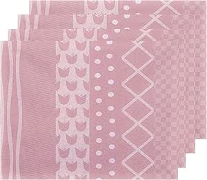 OKSLO, 18 x 14 pulgadas, patrón de rayas (juego de 4), rosa pálido