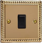 Varilight 1G 1 or 2 Way 10A Switch Georgian Brass XG1B view 1