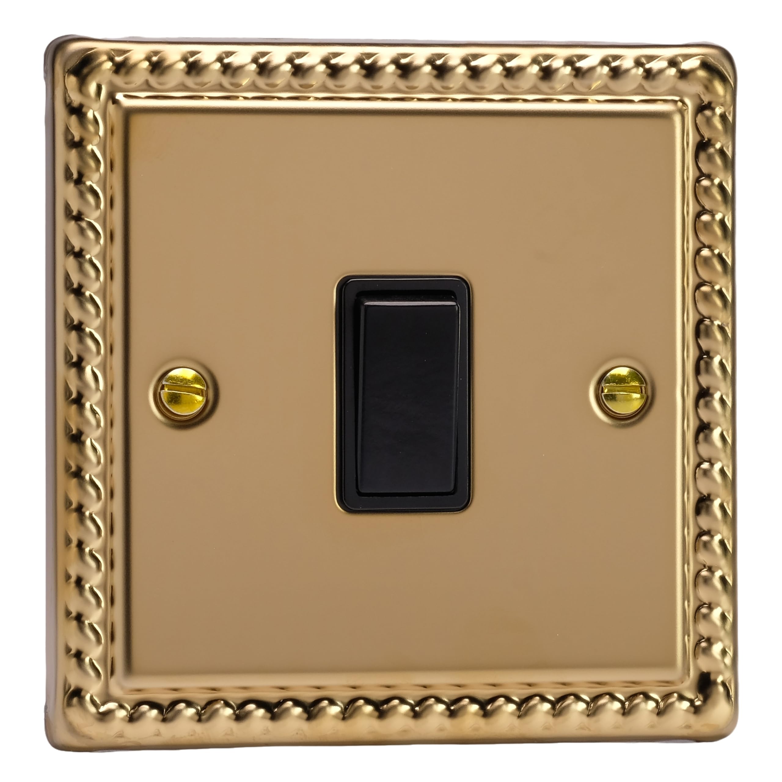Varilight - 1G 1 or 2W 10A Switch Georgian Brass - XG1B — image 1