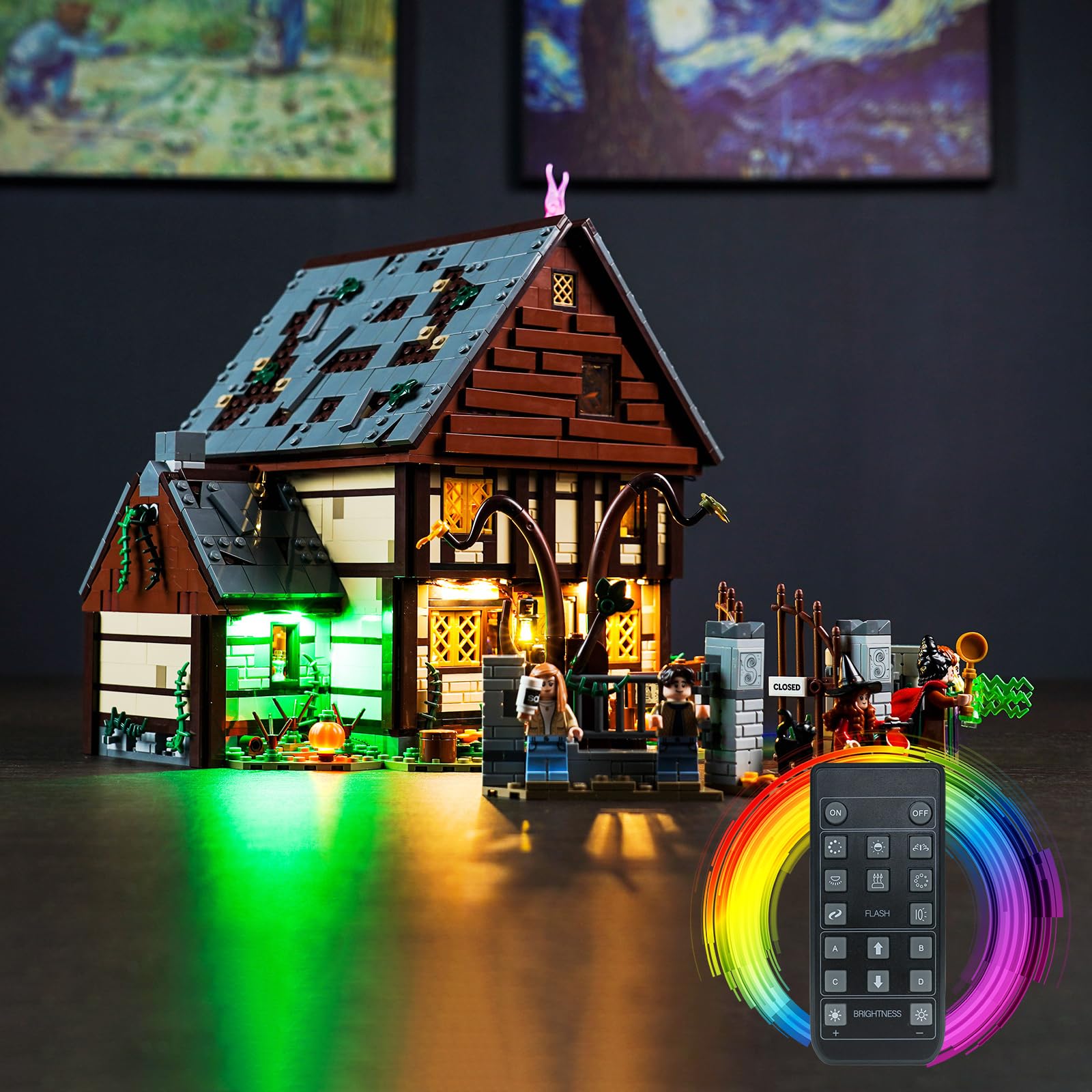Remote Control Light Kit Compatible with Lego Hocus Pocus: The Sanderson Sisters' Cottage (No Model), Led Light Set for 21341 Hocus Pocus The Sanderson Sisters' Cottage Creative Toys — image 1