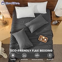 Bedlifes 100% French Pure Linen Sheets Queen Size