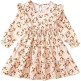 sweetabby Toddler Girl Dress Clothes Ruffle Long Sleeve Casual Dress Floral Boho Outfits Cute Winter Fall Girls Dresses