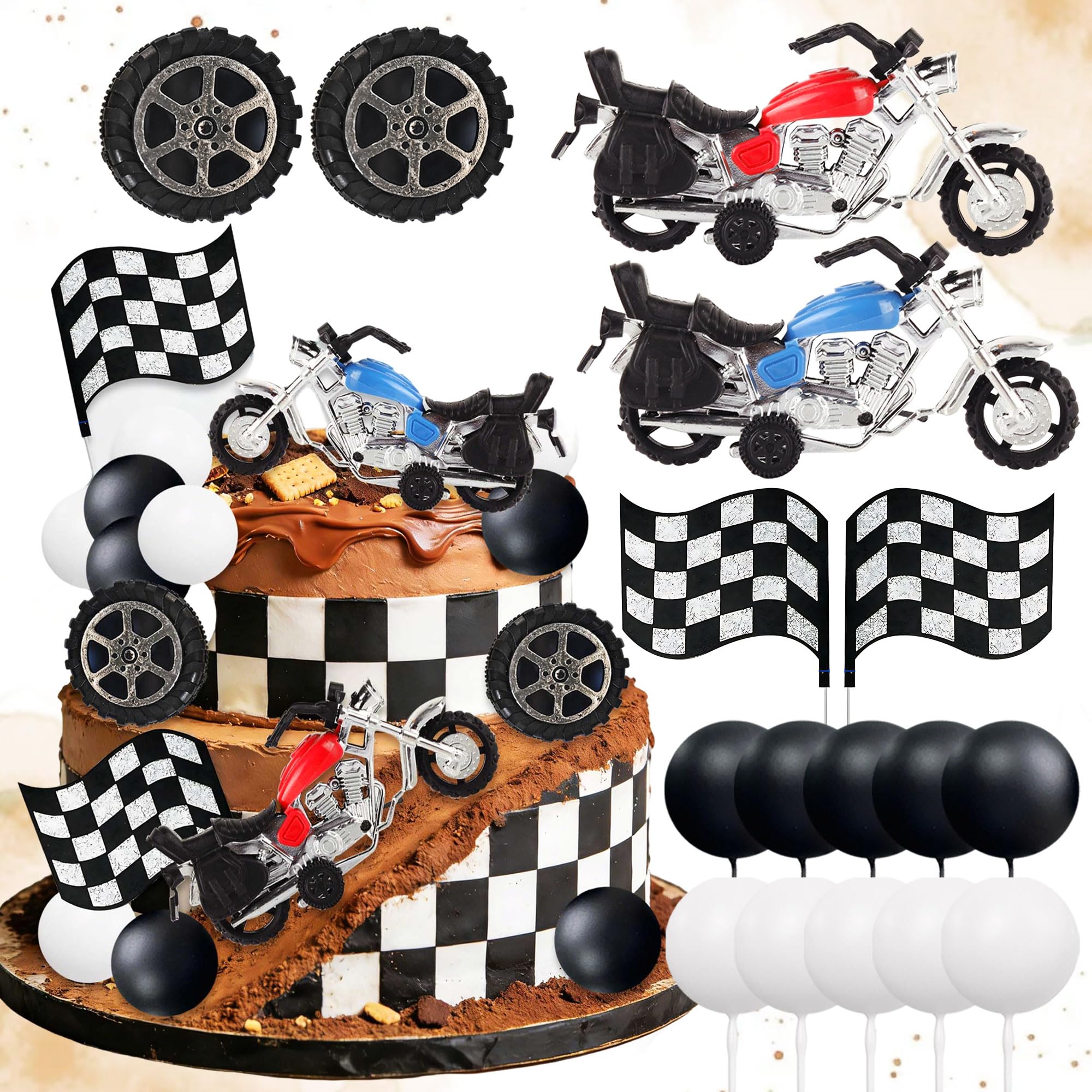 Dirt Bike Party Decorations Motorbike Cake Decoration Motorcycle Man Birthday for Dirt Bike Theme Shower Decor