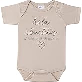 BIBIBLISSBABY Hola Abuela & Abuelitos Baby Onesie,Spanish Pregnancy Announcement Outfit for Grandma to Be,Baby Announce