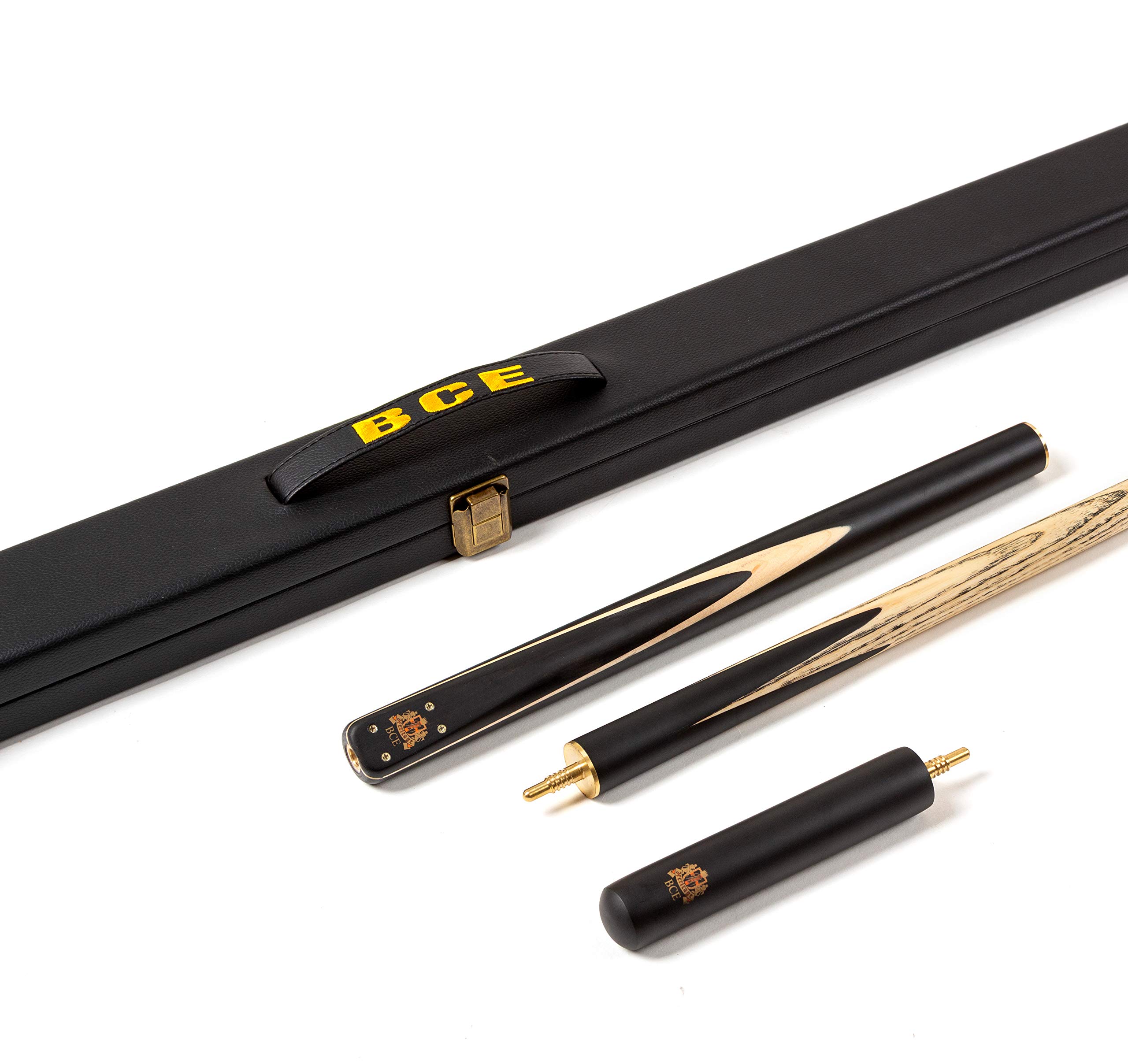 BCE Unisex Bhc-1ukam BCE Heritage Sapele Mahogany Cut Cue 145cm 9 5mm tip with 15cm extension and hard case, black butt/ natural wood shaft, 57 UK