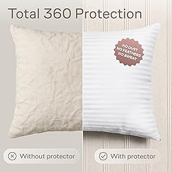 Set of 4 Pillow Protectors with Zipper Standard