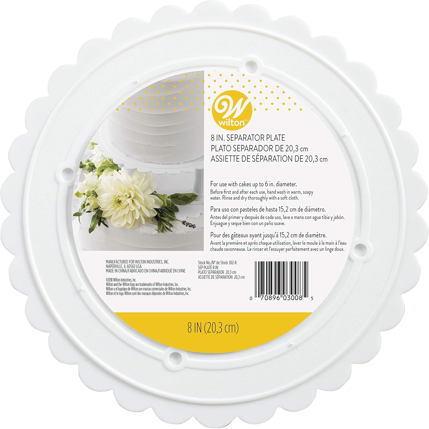 Wilton Decorator Preferred Round Separator Plate for Cakes, 8-Inch: Childrens Party Plates: Kitchen & Dining