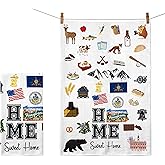 Home Sweet Home Pennsylvania Kitchen Towel - Housewarming And Homecoming Gifts - Pennsylvania State Favorite Symbol Dish Towels Gifts For Women Friends For Birthdays Mother's Day And Holidays