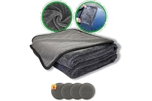 VICTORY DRIVE Microfiber Cleaning Cloths Car Drying Towel for Cars-2pack(24"X35"), Ultra Absorbent Quick Drying Vehicle Cleaning Cloth,No Scratch/Spot/Streak Cleaning Rags for Car 600GSM Towel Kit (1)