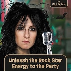 ALLAURA 80s Wig Rocker Wig Black Wig Men Mullet