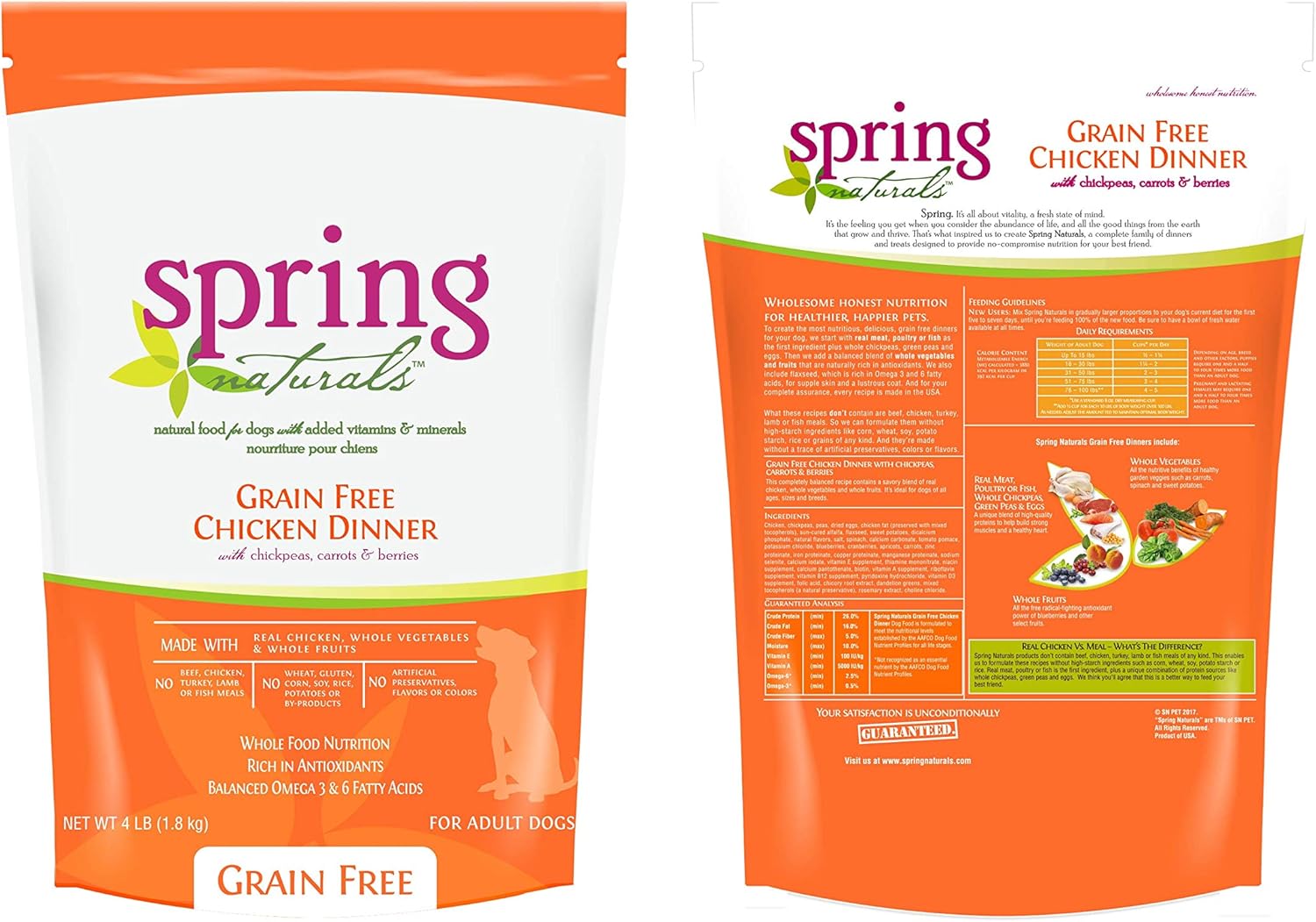Spring Naturals Grain Free Chicken Dog Food 4LB Pet Supplies