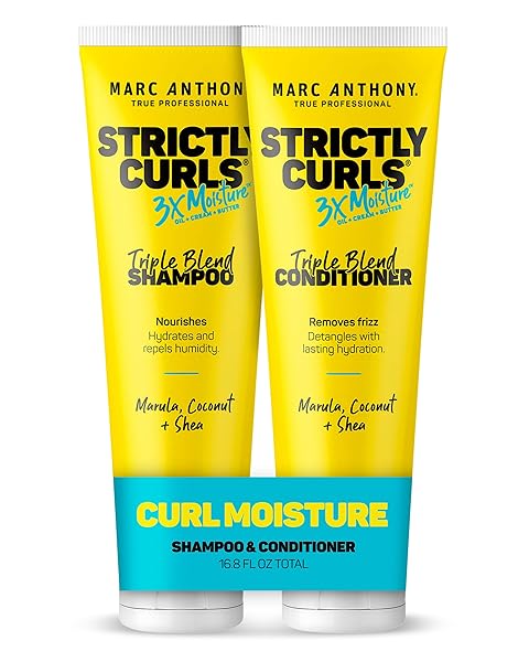 MARC ANTHONY SHAMPOO & CONDITIONER SET FOR CURLY HAIR, STRICTLY CURLS – DEEP MOISTURIZING & HYDRATING SHAMPOO & CONDITIONER FOR CURL DEFINITION, ADDED SHINE – HAIR PRODUCTS REDUCES FRIZZ