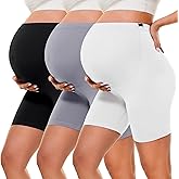 BONVIGOR Buttercloud Maternity Shorts Over The Belly- 5" Pregnancy Biker Shorts Lounge Yoga Pants