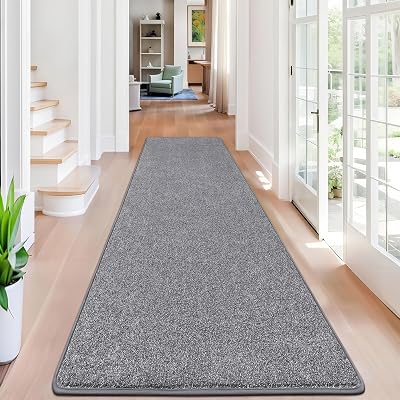 SHACOS Hallway Runner Rug Non Slip Grey 80x300cm Dirt Trapper Indoor Mat