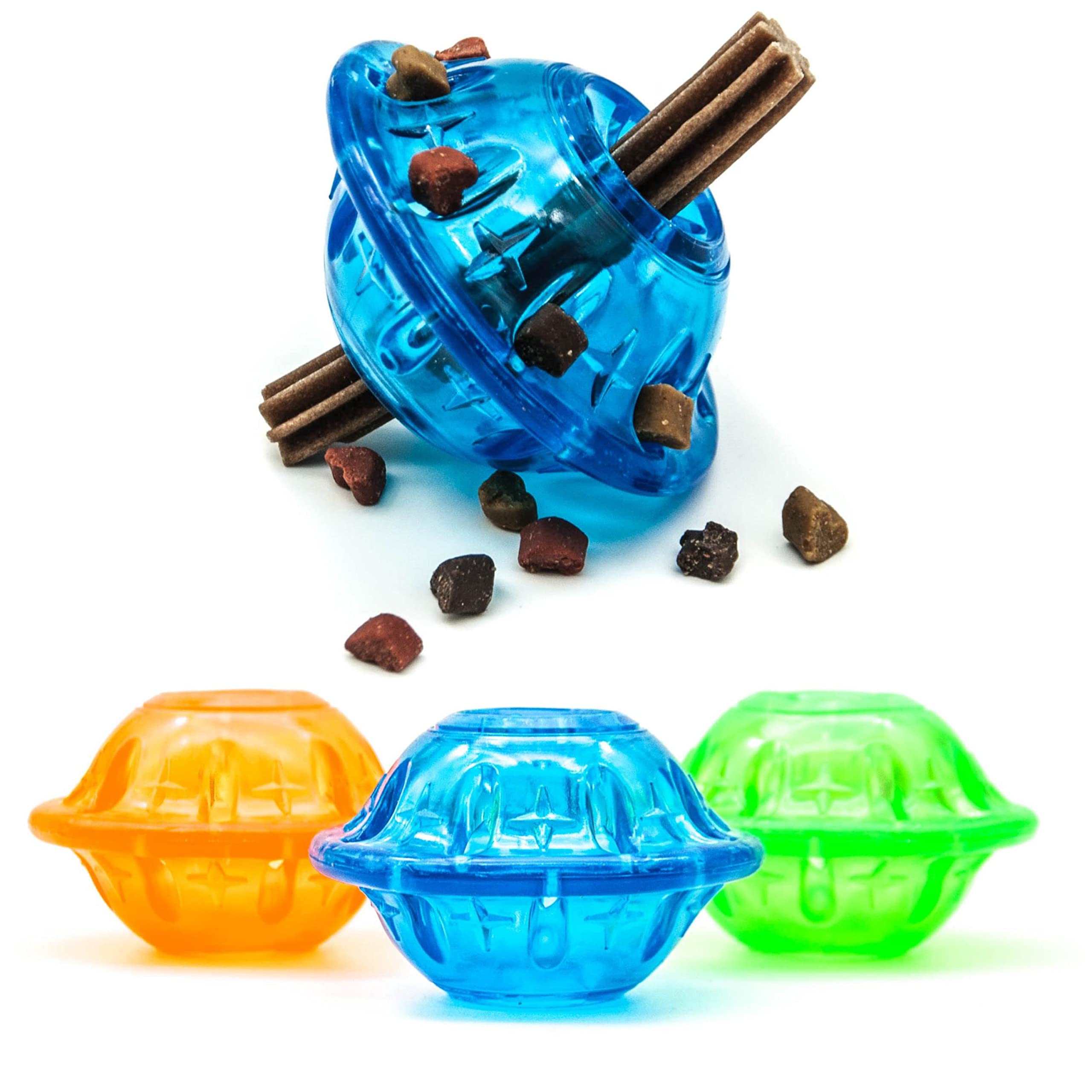 2 x 7cm Rubber Dog Toys | Dog Treat Dispenser | Dog Puzzle Toy | Dog SAUCER | Slow Feeding | TPR Dog Treat Ball | Dog Chew Toy | Interactive Dog Toys for Boredom (Assorted (Pack of 2), Saucer)