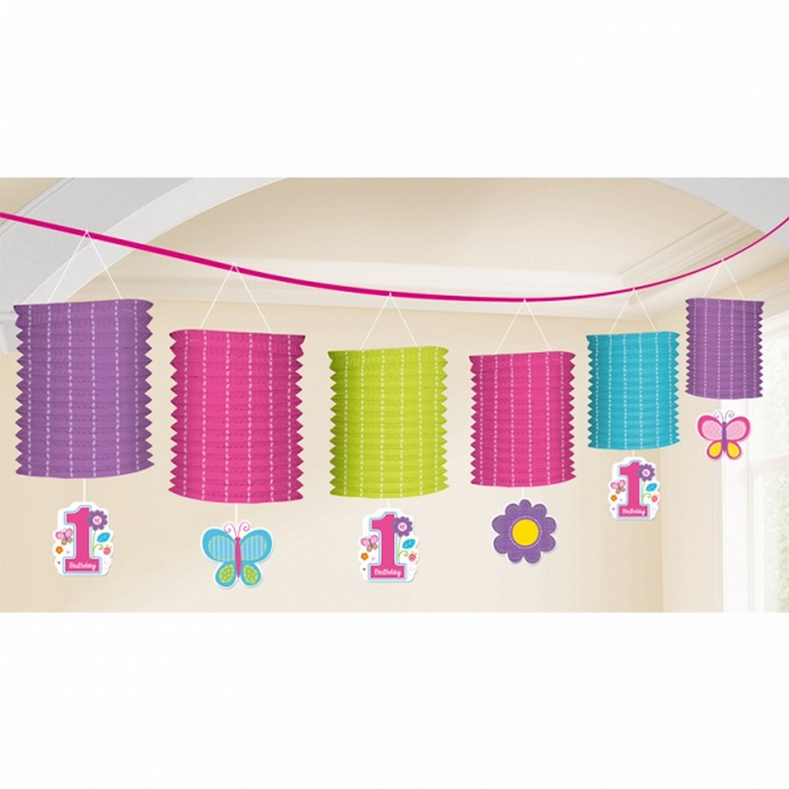 Amscan Sweet Girl First Birthday Lantern Garland