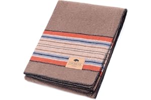 CHUBBUCK AUTHENTIC Chubbuck 100% Wool Blanket Camping (60" x 84") - Large Warm Blanket for Camping, Emergency, Outdoor Concerts and Home Use - Fire Retardant, Soft and Warm Blankets for Winter (Forest)