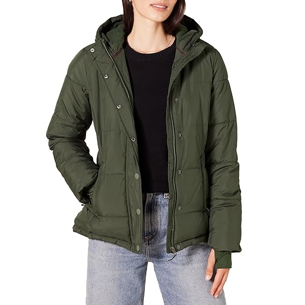 AMAZON ESSENTIALS WOMEN’S HEAVYWEIGHT QUILTED LONG-SLEEVE HOODED PUFFER COAT (AVAILABLE IN PLUS SIZE), OLIVE, 5X