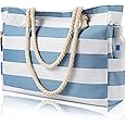 Beach Bags For Women - Large Beach Bags with Zipper Waterproof Sandproof Swim Pool Beach Bag