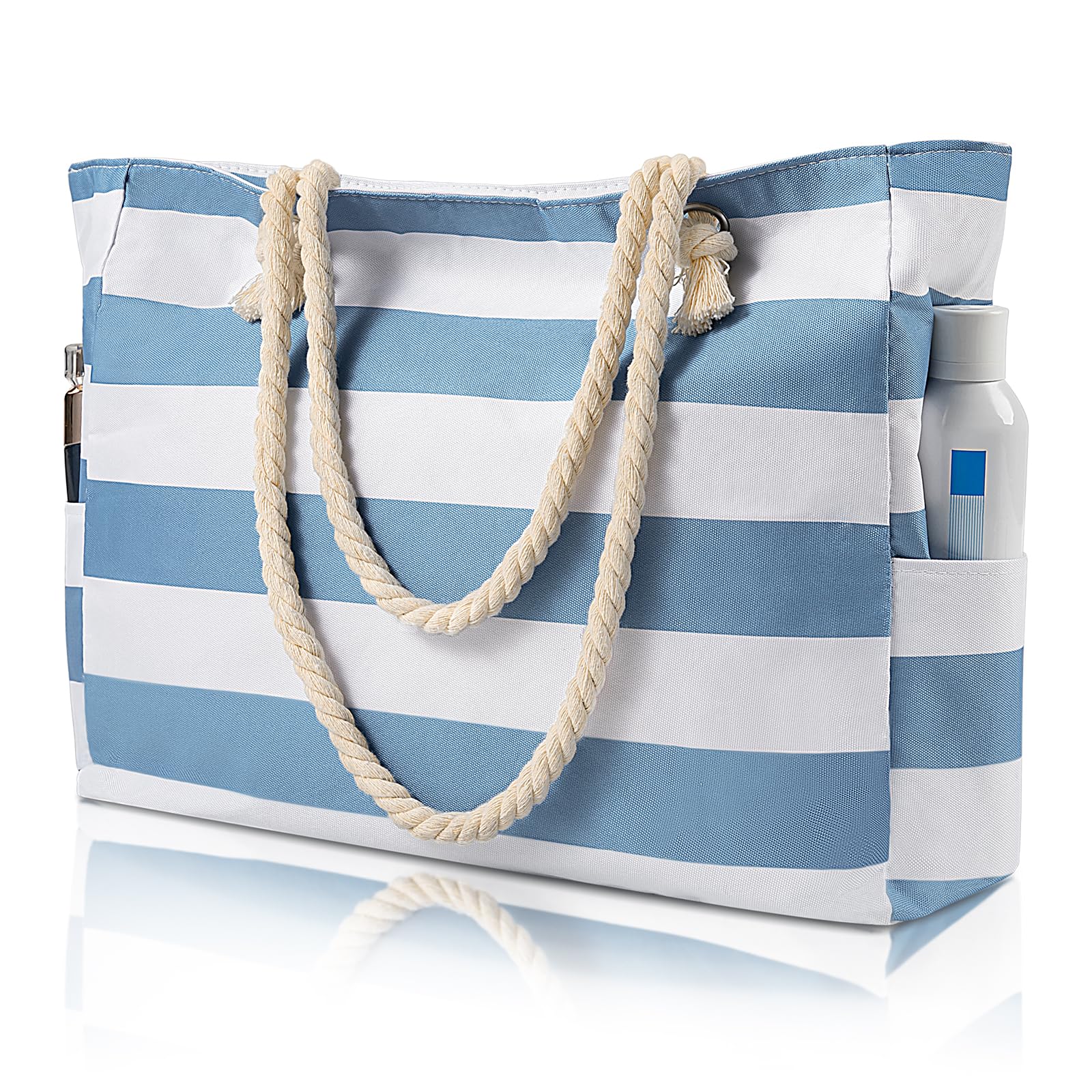 Photo 1 of Beach Bags For Women - Large Beach Bags with Zipper Waterproof Sandproof Large Tote Swim Pool Bag