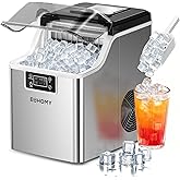 EUHOMY Ice Maker Machine Countertop, 2 Ways to Add Water, 45Lbs/Day 24 Pcs Ready in 13 Mins, Self-Cleaning Portable Compact I
