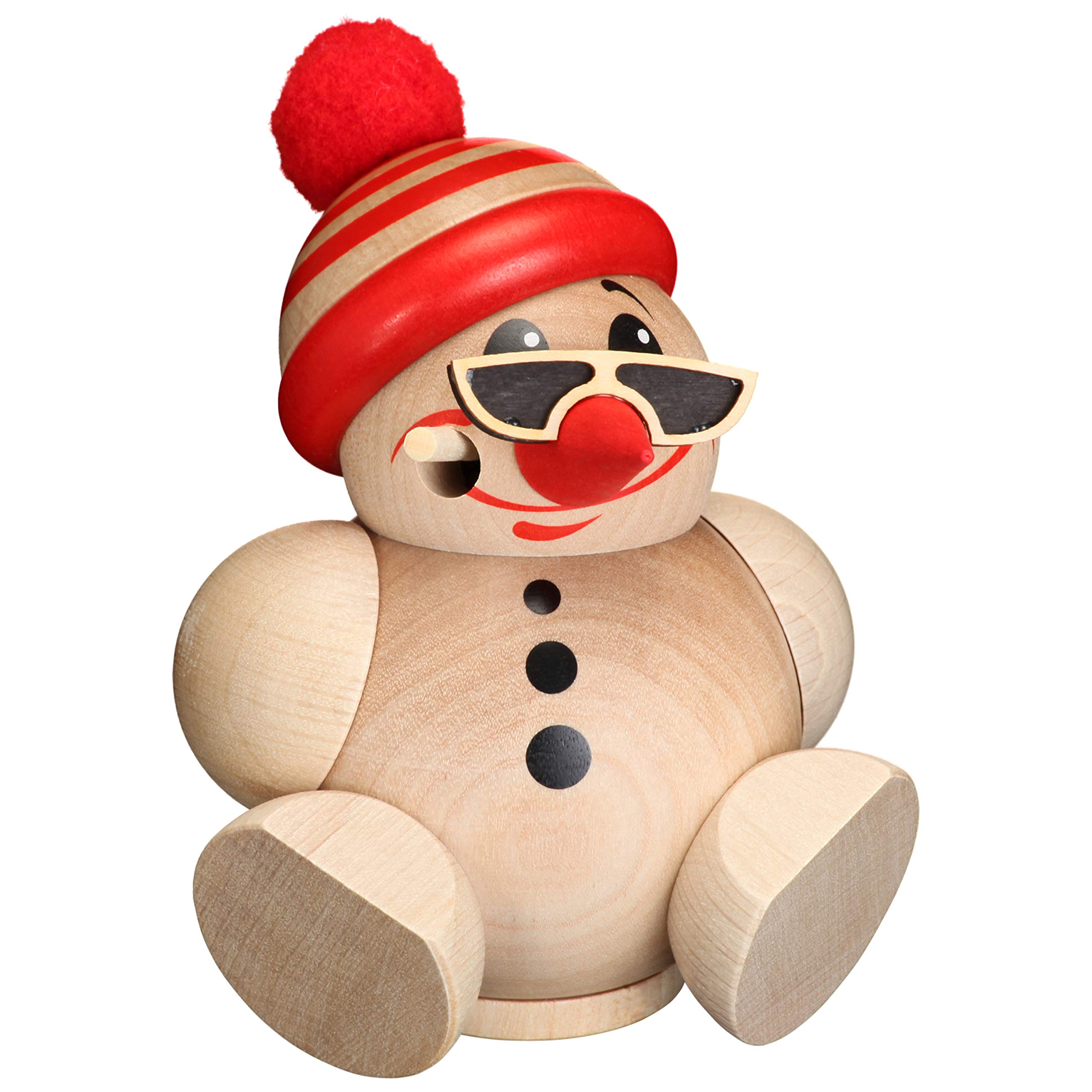 German Incense Smoker Ball Figur German Incense Smoker Cool Man with Cap - 12 cm / 5 inch - Authentic German Erzgebirge Smokers - Seiffener Volkskunst