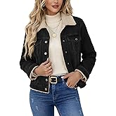 YUCOLEN Women's Denim Jacket Sherpa Lined Fleece Jean Coat Fur Collared Warm Button Down Trucker Jackets with Pockets