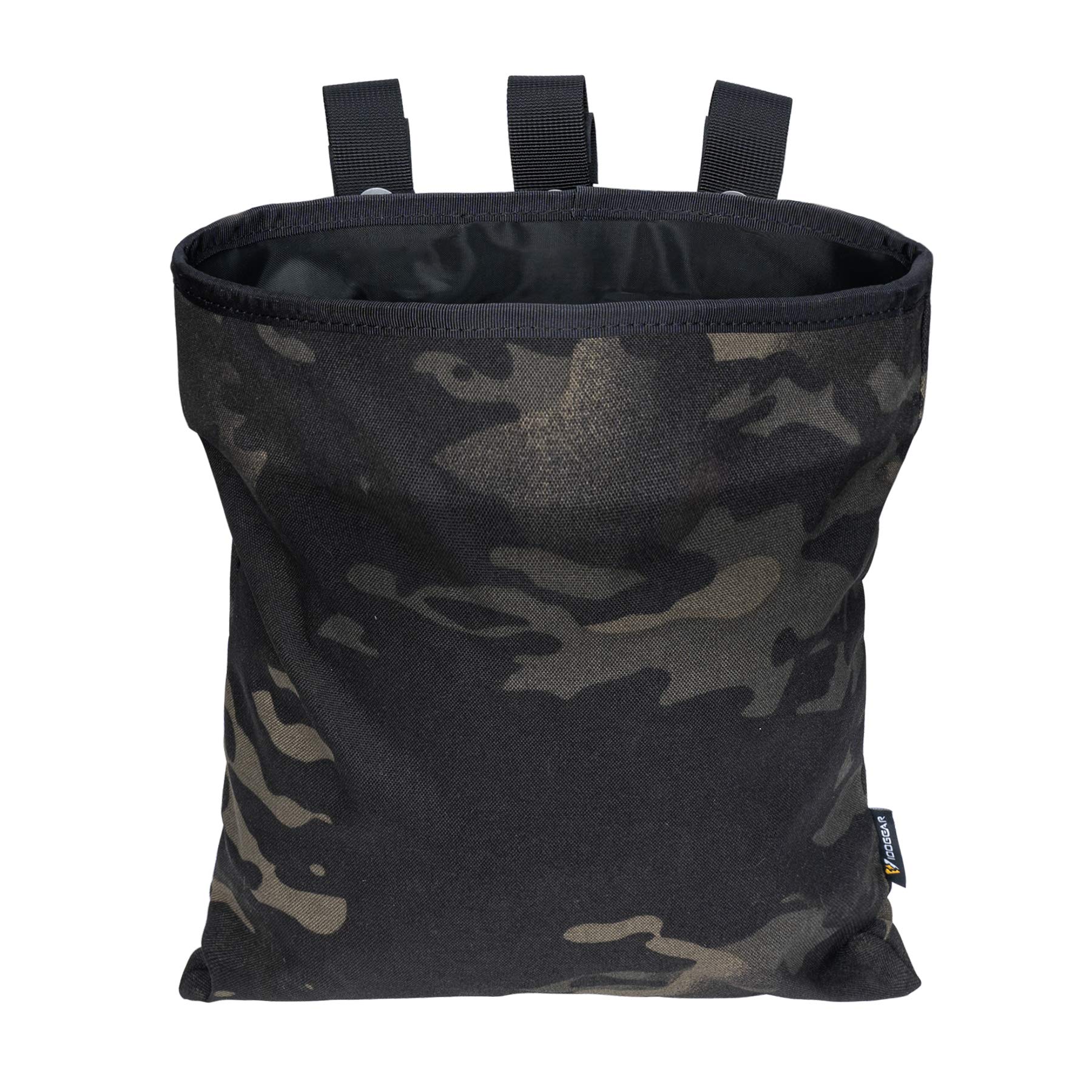 IDOGEAR MOLLE Dump Pouch Tactical Mag Recovery Bag Drawstring Magazine Pouches (Camo Black)